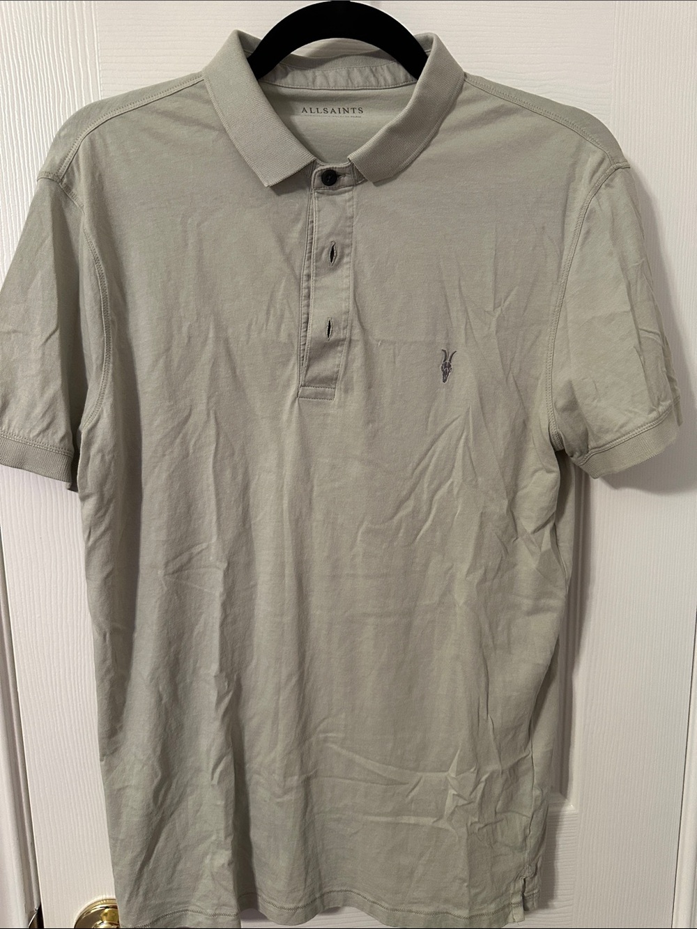 AllSaints Men's Light Sage Green Polo